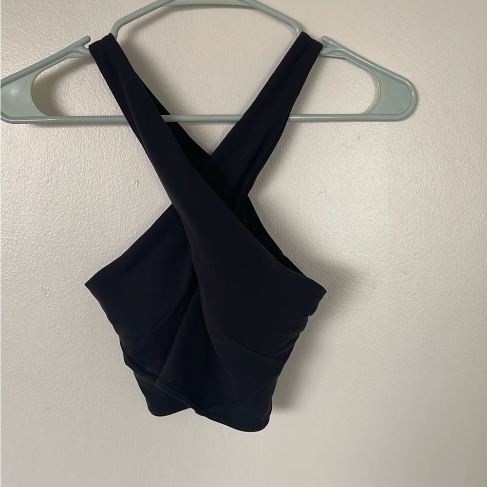 Like new black lululemon halter top size 6